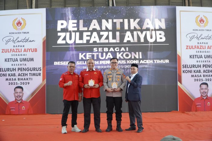 Pj. Bupati Aceh Timur, Amrullah M Ridha, Hadiri Pelantikan KONI Aceh Timur